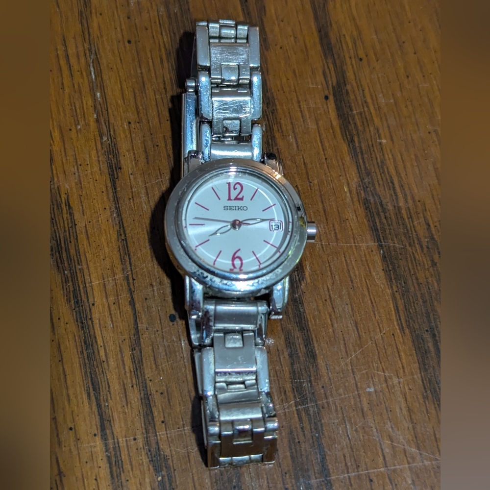 Seiko Silver Purple Dial Automatic Watch